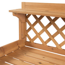 Load image into Gallery viewer, Wooden Potting Bench Workstation w/ Cabinet, Natural Wood Finish

