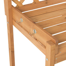 Load image into Gallery viewer, Wooden Potting Bench Workstation w/ Cabinet, Natural Wood Finish

