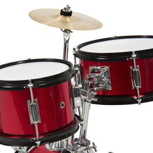 3-Piece Kids Beginner Drum Musical Instrument Set w/ Sticks, Stool, Pedal