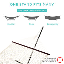 Load image into Gallery viewer, Steel Hammock Stand, Weather-Resistant w/ Adjustable Hanging Hooks - 15ft
