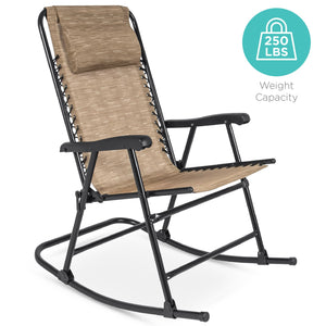 Foldable Zero Gravity Patio Rocking Lounge Chair