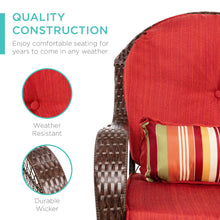 Load image into Gallery viewer, Wicker Rocking Chair w/ Steel Frame, Decorative Pillow, Cushions
