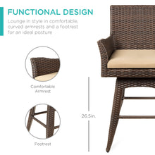 Load image into Gallery viewer, All-Weather Wicker Counter-Height Swivel Bar Stool w/ Cushion
