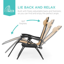 Load image into Gallery viewer, Set of 2 Adjustable Zero Gravity Patio Chair Recliners w/ Cup Holders
