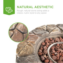 Load image into Gallery viewer, Stone Gas Fire Pit w/ 30,000 BTU, Ignition Button, Control Knob - 27.6in
