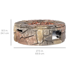 Load image into Gallery viewer, Stone Gas Fire Pit w/ 30,000 BTU, Ignition Button, Control Knob - 27.6in
