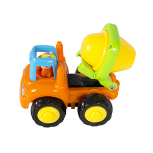 Set of 4 Kids Push and Go Construction Truck Toys