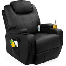 Load image into Gallery viewer, Swivel Massage Recliner Chair w/ Remote Control, 5 Modes
