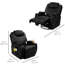 Load image into Gallery viewer, Swivel Massage Recliner Chair w/ Remote Control, 5 Modes
