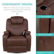 Load image into Gallery viewer, Swivel Massage Recliner Chair w/ Remote Control, 5 Modes
