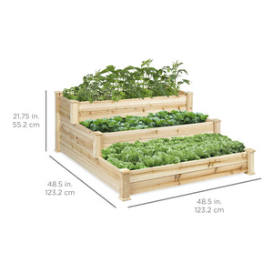 3-Tier Raised Garden Planter - Natural