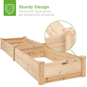 8x2ft Wooden Raised Garden Bed Planter for Garden, Lawn, Yard