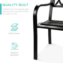 Load image into Gallery viewer, Steel Bench for Outdoor, Patio, Garden w/ Cross Design - 50in
