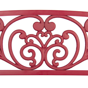 Steel Bench for Outdoor, Patio, Garden w/ Floral Design