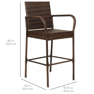 Set of 2 Indoor Outdoor Wicker Bar Stools