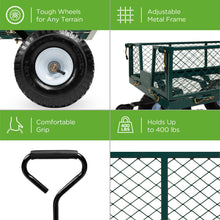 Load image into Gallery viewer, Steel Garden Utility Cart Wagon w/ 400lb Capacity, Removable Sides, Handle
