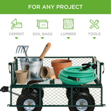 Load image into Gallery viewer, Steel Garden Utility Cart Wagon w/ 400lb Capacity, Removable Sides, Handle
