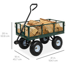 Load image into Gallery viewer, Steel Garden Utility Cart Wagon w/ 400lb Capacity, Removable Sides, Handle
