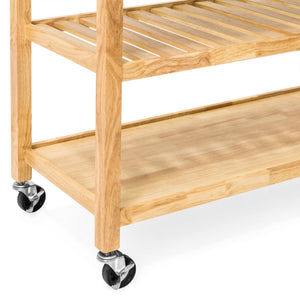 Kitchen Island Utility Cart w/ Stainless Steel Countertop