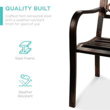 Load image into Gallery viewer, Steel Bench for Outdoor, Patio, Garden w/ Floral Design
