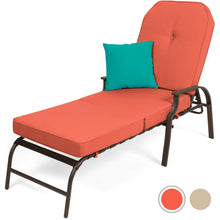 Load image into Gallery viewer, Outdoor Chaise Lounge Recliner Chair Furniture w/ 2 Cushions
