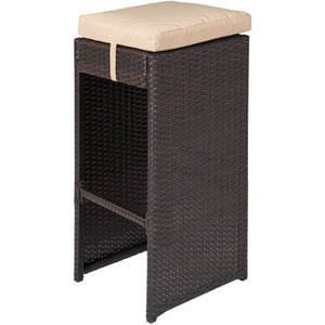 7-Piece Wicker Bar Patio Dining Set