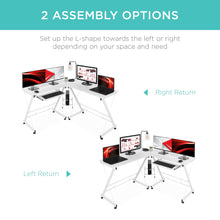 Load image into Gallery viewer, Modular L-Shape Corner Computer Desk w/ Wooden Tabletop, Keyboard Tray
