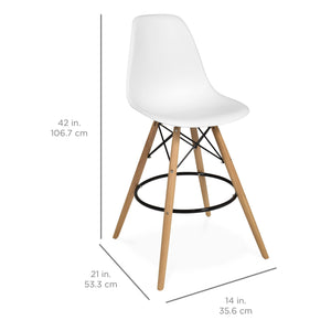Set of 2 Mid-Century Modern Counter Stools