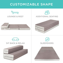 Load image into Gallery viewer, Folding Portable Mattress Topper w/ High-Density Foam
