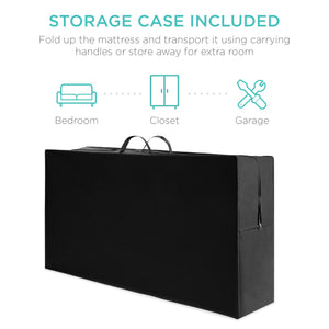 Folding Portable Mattress Topper w/ High-Density Foam