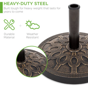 18in Round Patio Umbrella Base Stand w/ Rustic Finish