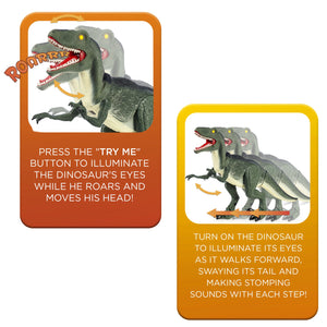 21in Kids Walking Remote Control Velociraptor Dinosaur Toy w/ Lights, Sound