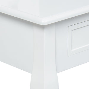 Colonial Writing Desk Station w/ 4 Drawers, 2 Cubbies, Floating Hutch