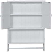 Load image into Gallery viewer, Bathroom Wall Storage Organization Cabinet w/ Double Doors, Towel Bar
