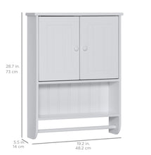 Load image into Gallery viewer, Bathroom Wall Storage Organization Cabinet w/ Double Doors, Towel Bar
