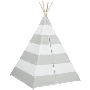 6ft Kids Pretend Cotton Teepee Play Tent w/ Mesh Window, Carrying Case