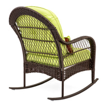 Load image into Gallery viewer, Wicker Rocking Chair w/ Steel Frame, Decorative Pillow, Cushions

