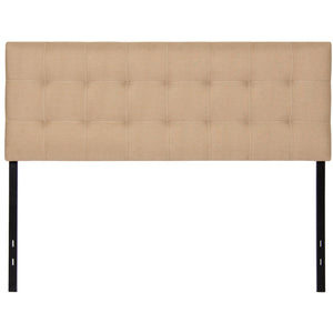 Modern Tufted Fabric Queen Headboard Bedroom Decor w/ Adjustable Steel Legs