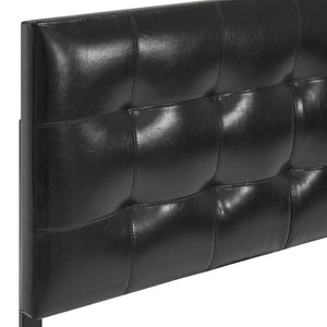 Modern Tufted Fabric Queen Headboard Bedroom Decor w/ Adjustable Steel Legs