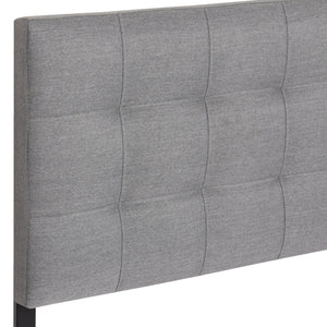 Modern Tufted Fabric Queen Headboard Bedroom Decor w/ Adjustable Steel Legs