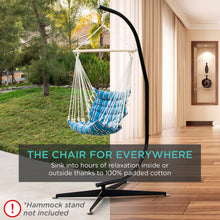 Load image into Gallery viewer, Padded Indoor/Outdoor Cotton Hammock Chair w/ 40in Spreader Bar
