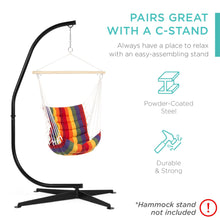 Load image into Gallery viewer, Padded Indoor/Outdoor Cotton Hammock Chair w/ 40in Spreader Bar
