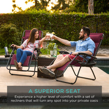Load image into Gallery viewer, Set of 2 Adjustable Zero Gravity Patio Chair Recliners w/ Cup Holders
