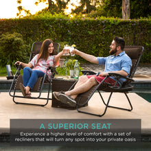 Load image into Gallery viewer, Set of 2 Adjustable Zero Gravity Patio Chair Recliners w/ Cup Holders
