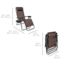 Load image into Gallery viewer, Set of 2 Adjustable Zero Gravity Patio Chair Recliners w/ Cup Holders
