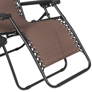 Folding Zero Gravity Recliner Lounge Chair w/ Canopy, Cup Holder