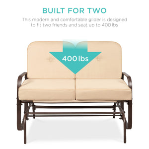 2-Person Patio Glider Loveseat Rocking Chair Bench