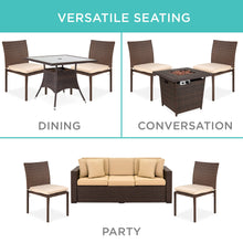 Load image into Gallery viewer, Set of 4 Stackable Outdoor Patio Wicker Chairs w/ Cushions, UV-Resistance
