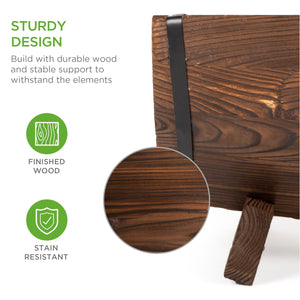 Set of 3 Rustic Wood Half Barrel Garden Planters Set w/ Drainage Holes