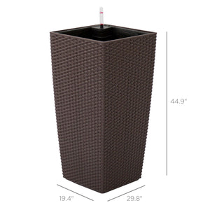 Indoor Outdoor Self-Watering Planter w/ Wheels, Water Gauge